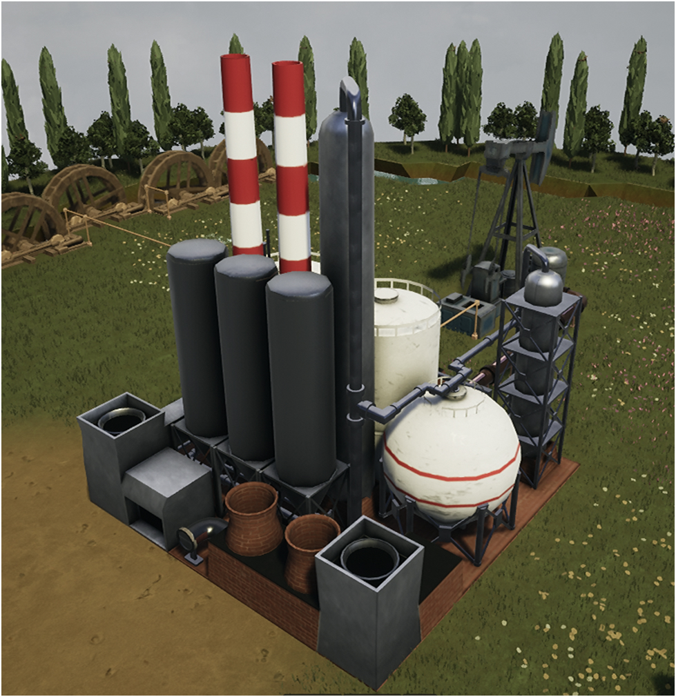 Petroleum refinery which is currently the biggest building in the game.