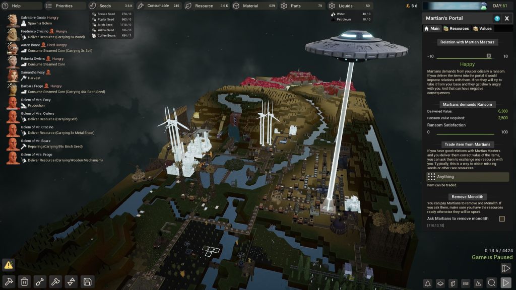 UFO is taking ransom in the voxel strategy game Revive & Prosper